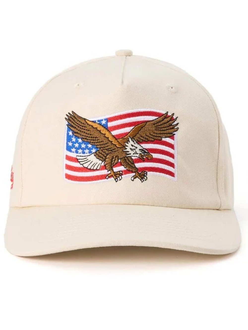 Cream Eagle & American Flag Baseball Cap - Unbranded